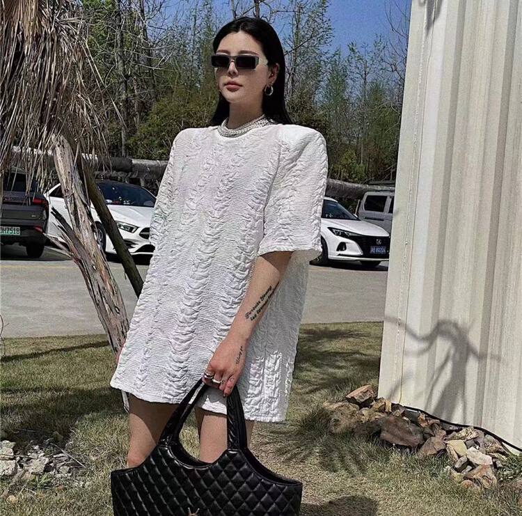 [c.h.z] loose shoulder pad fashion short sleeve T-shirt 80081# WTT
