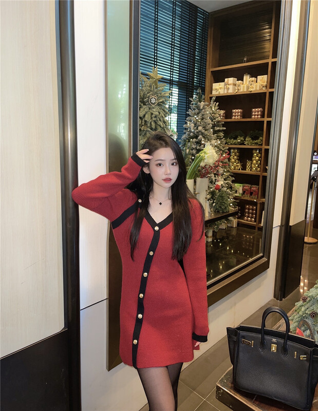 New year in early spring! [koumiya] fashion color blocking thin knitted dress (excluding matching) 9104# PCZ