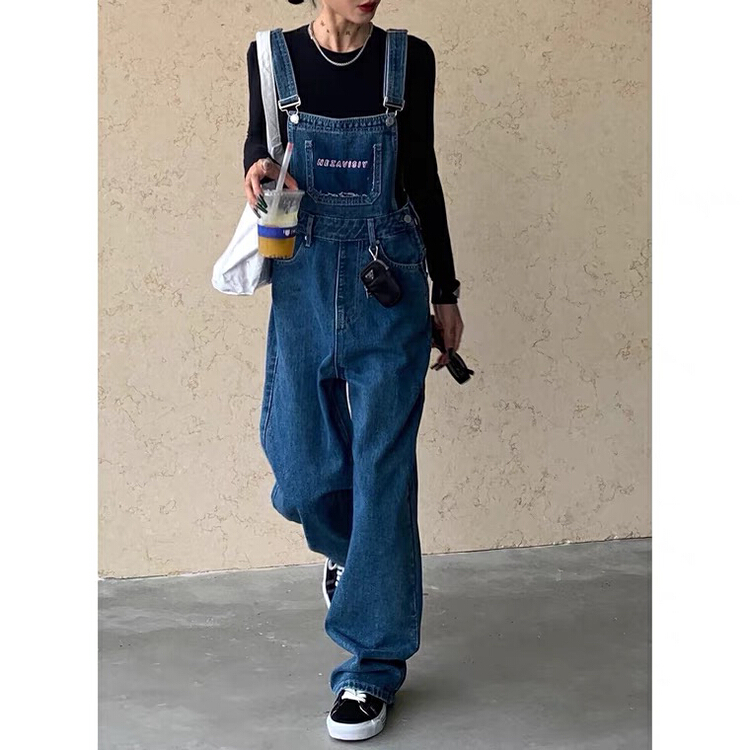 New year in early spring! [L.L studio] retro aging straight tube suspender 6988# hjy
