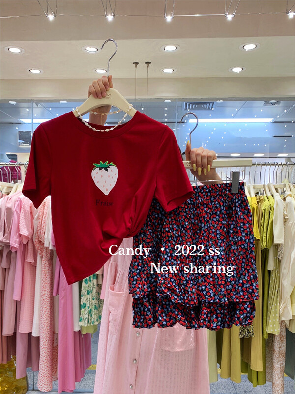[candy] elastic waist sweet floral skirt ys1-8195# zjy