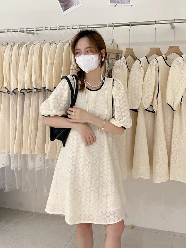 [x · h studio] Korean fashion round neck thin dress 8010# ozq