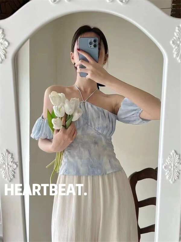 [Heartbeat] tie dyed fashion Korean minority shirt h4053# L