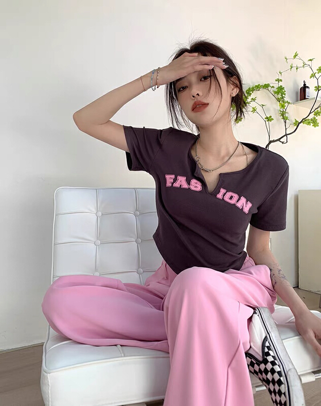 [Feimao (Yimao)] personalized fashion versatile short sleeve T-shirt ym-7650# LSL