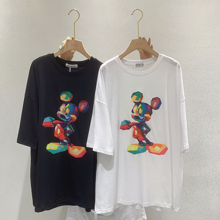 [Juju] versatile comfortable cartoon printed short sleeve T-shirt 90006# LSL