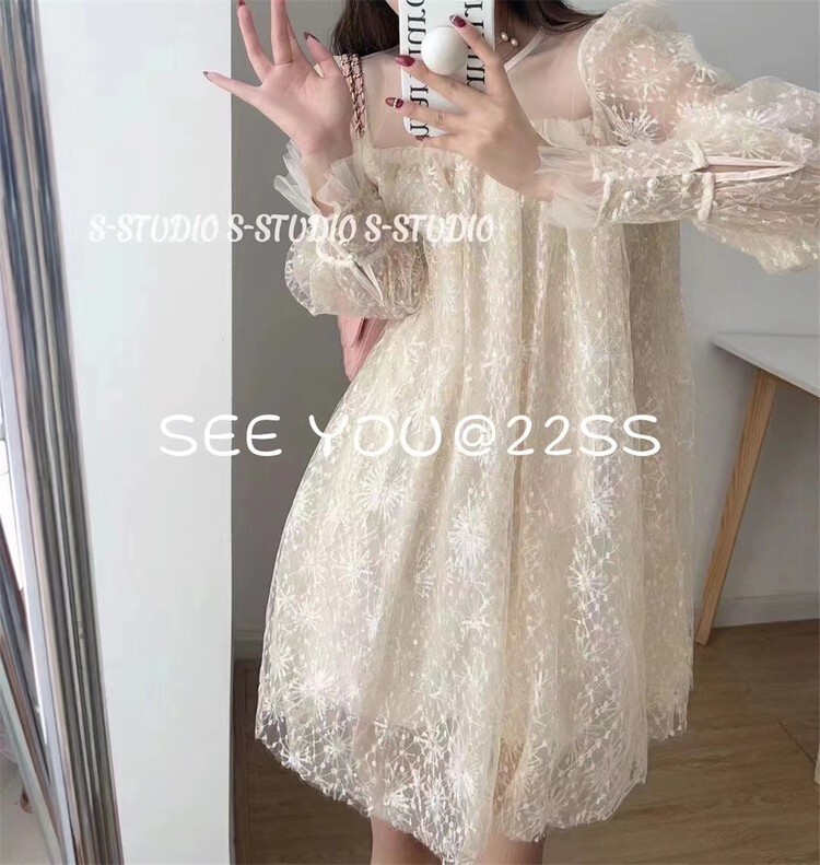 [see you] Sequin mesh loose super Fairy Dress 3753# PCZ
