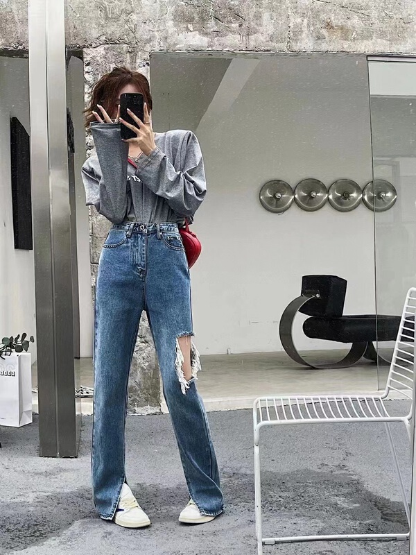 New year in early spring! [X1] baggy Vintage Jeans w137# LSL with holes