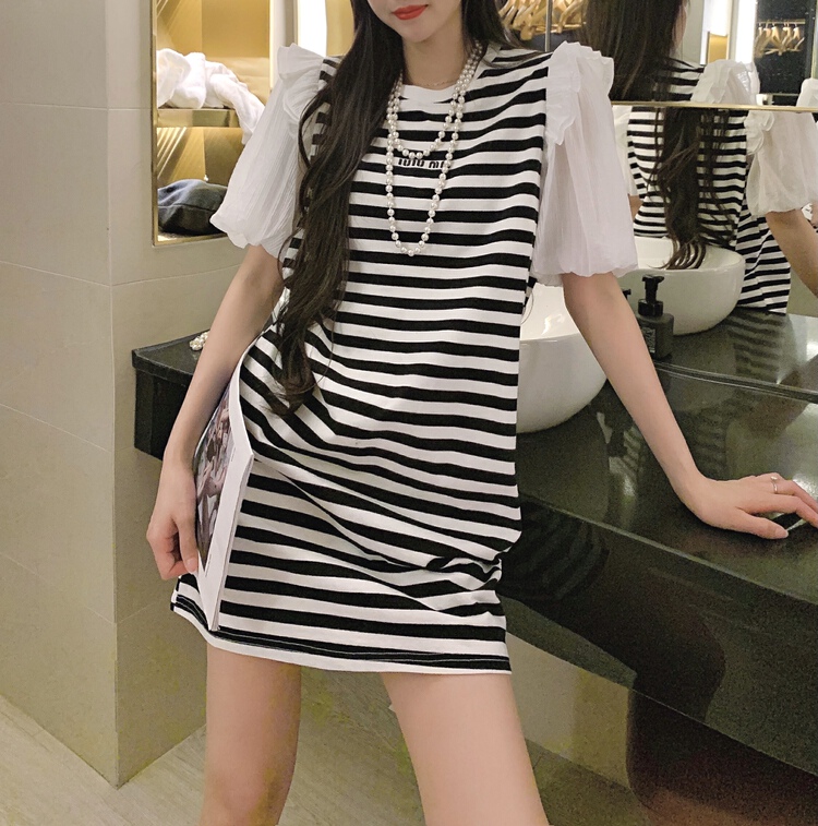 [shuilifang] Korean letter Pleated Dress 2222# LSL