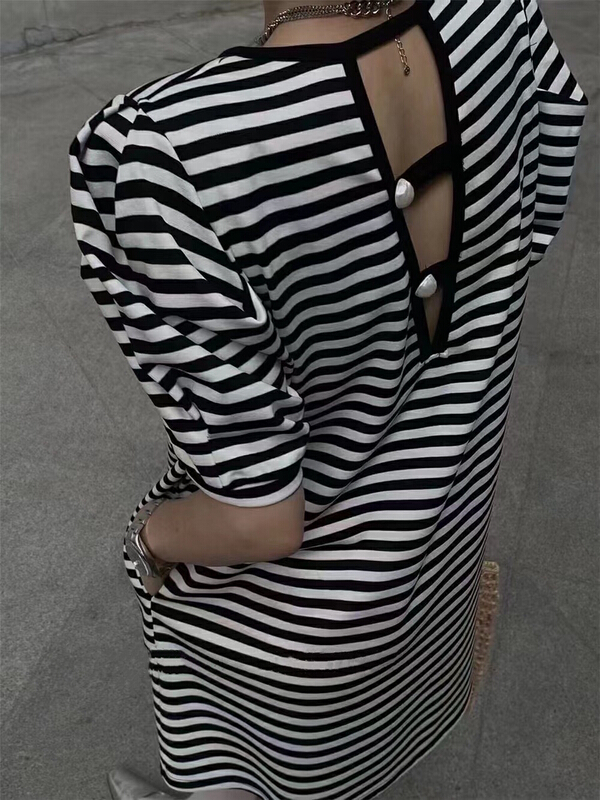 [Hello] petal sleeve back pearl button dress ys-6357# lwy