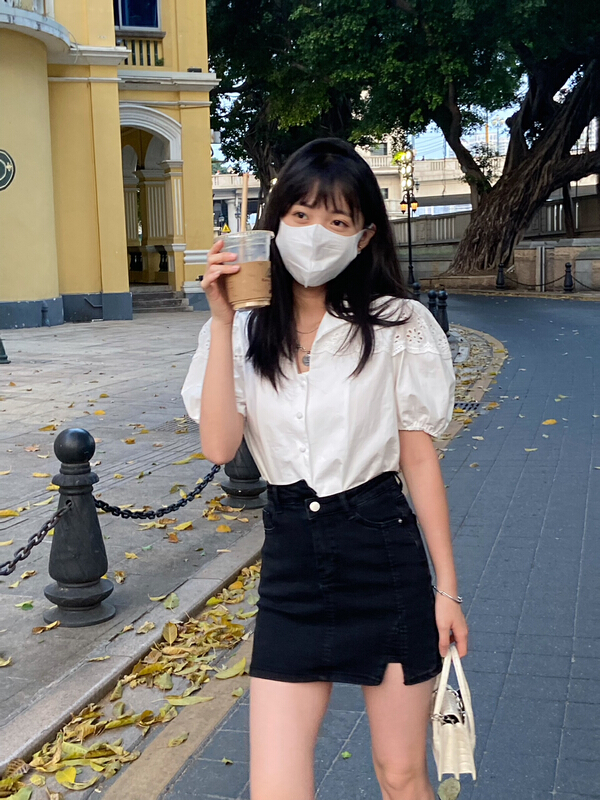 New in early summer! [vast charm] Korean minority design high waist thin split A-line skirt 6170# CLS