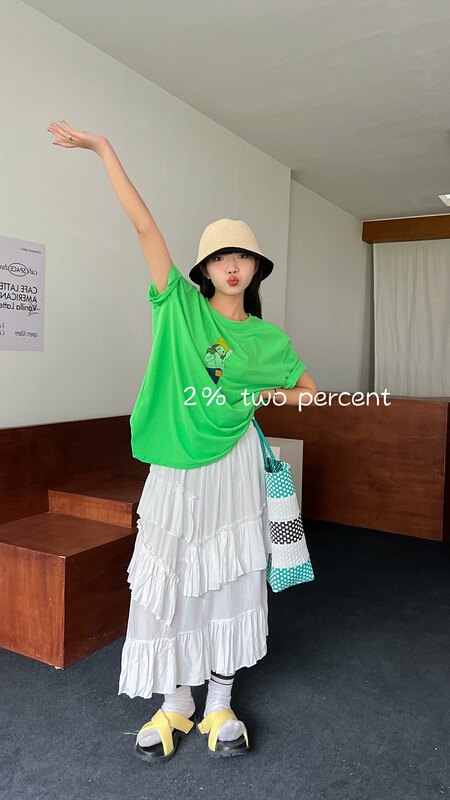 【TWO PERCENT 】爽麻紅帽子百搭時尚短袖T恤  1025#  LSL