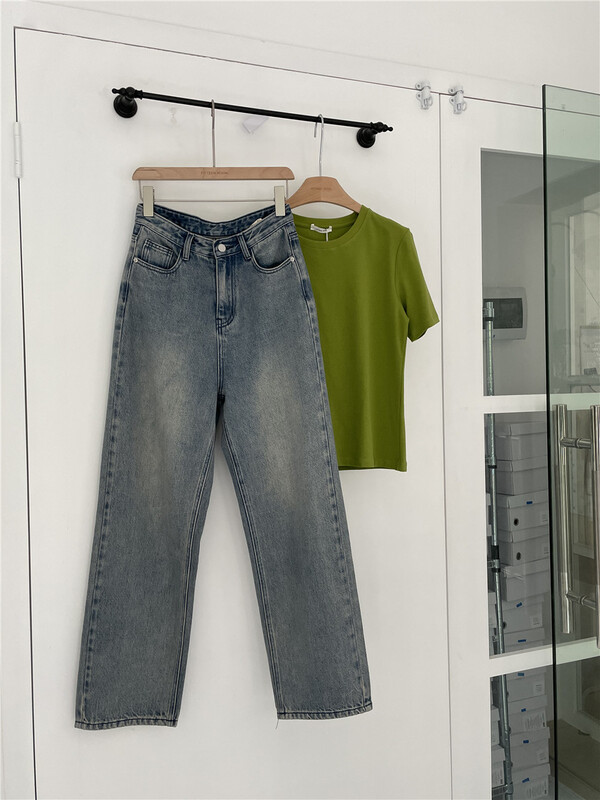New year in early spring! [fifth moon] high waist versatile vintage fashion Korean jeans (jeans only) 9123# CLS