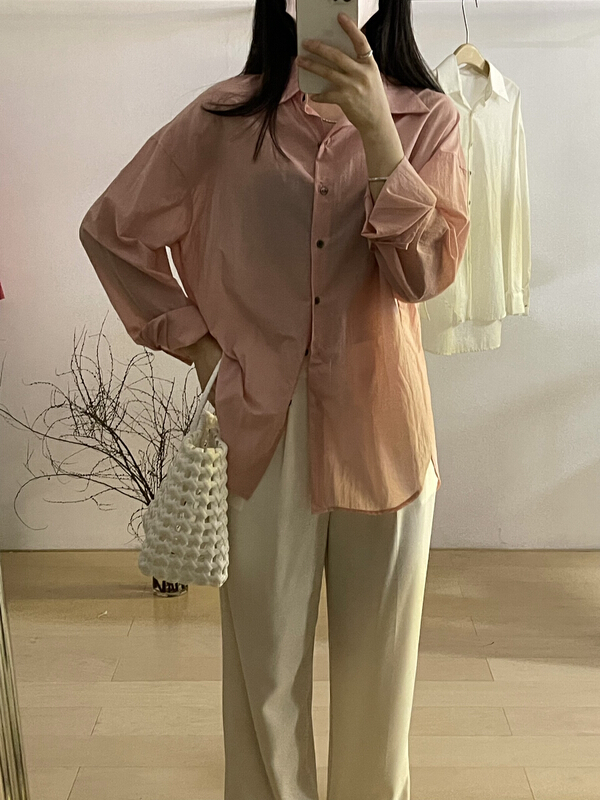 [bloom place] simple and versatile fashion shirt c622050# CLS