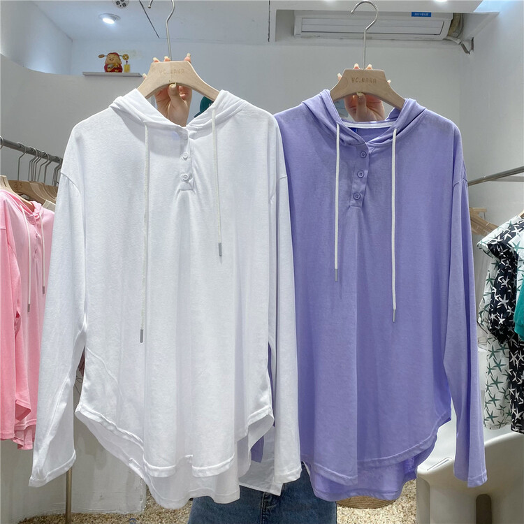 [ycnana] hooded fashion loose sunscreen shirt 98121# LSW