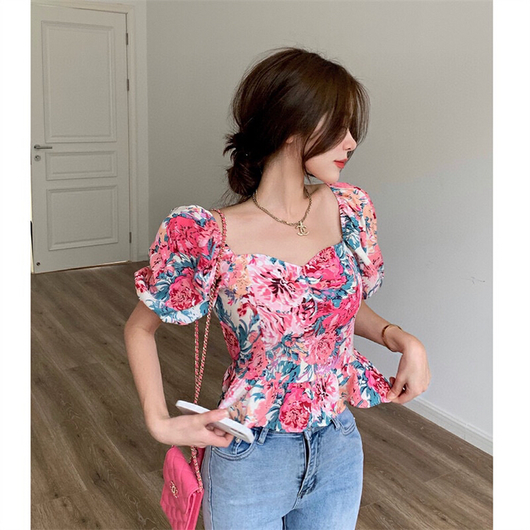 [X.C] chic rendering lace up short blouse 538-1# WPL
