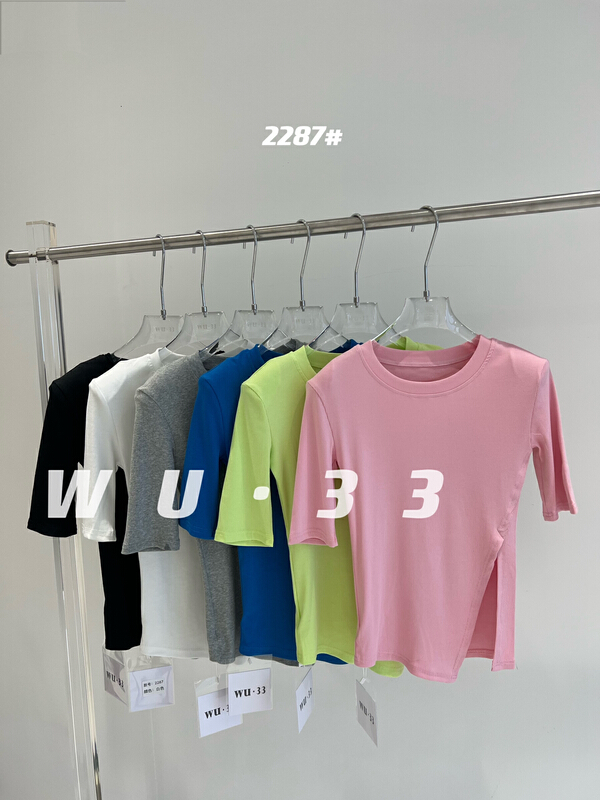 New year in early spring! [Wu. 33] split hem sleeve T-shirt 2287# WTT