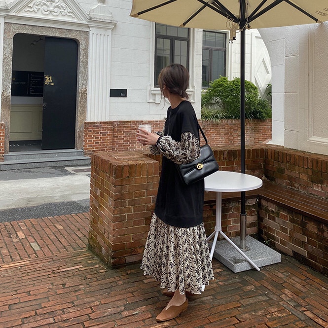 goods in stock! Early spring! [colorfui] Japanese style high-level niche heavy industry hollowed out embroidery sweater broken flower stitching dress 7101# cqw
