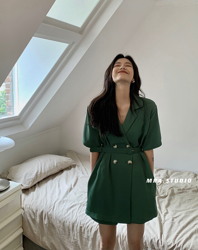 New in early summer! [MRA] high sense commuter simple suit Jumpsuit (with belt) xt5005# zxl