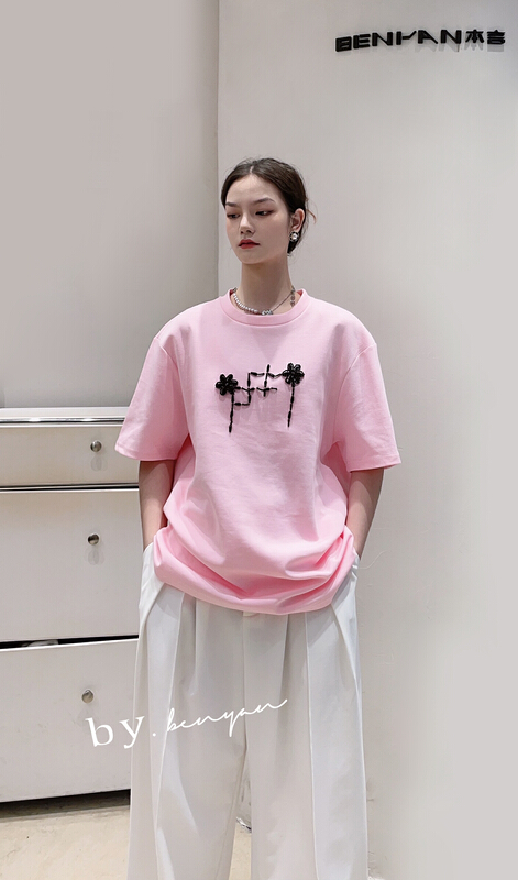 New year in early spring! [benyan] heavy industry round neck loose retro short sleeve T-shirt 7635# zxx