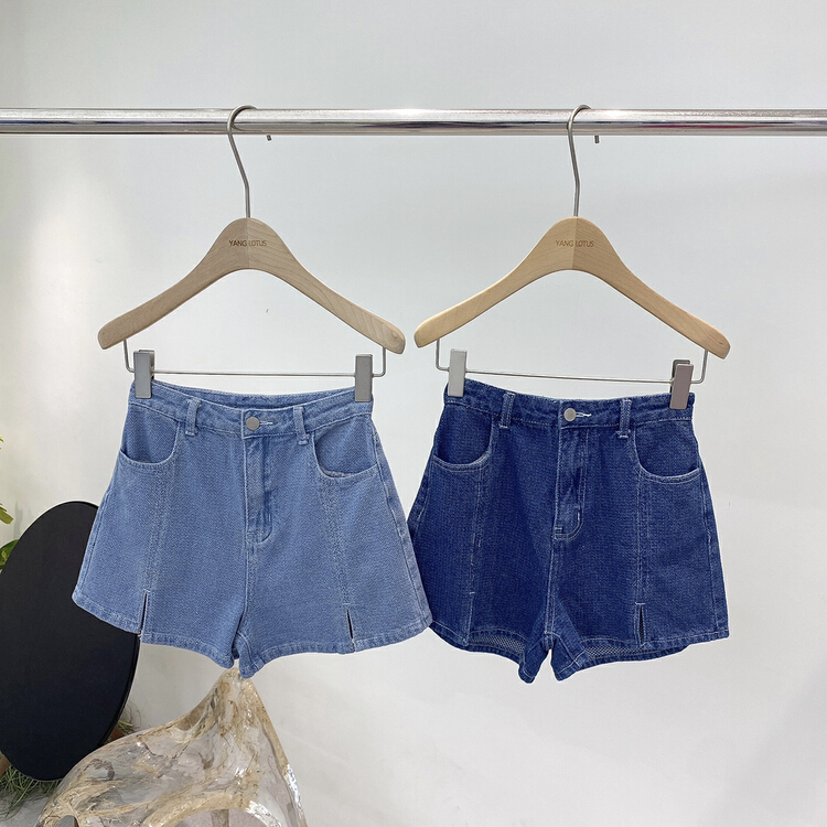 New in early summer! [Yang lotus] Korean version of high waisted Spice Girls skinny denim shorts s12243214# ozq
