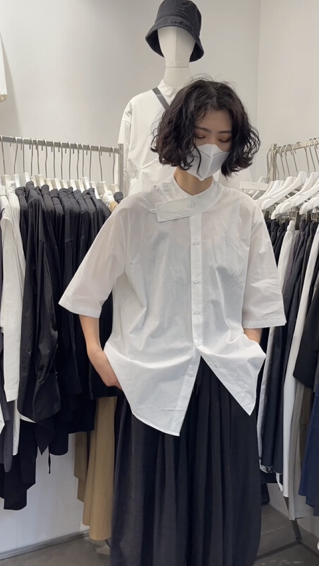 [three and two out] single breasted comfortable Korean shirt 67157# L