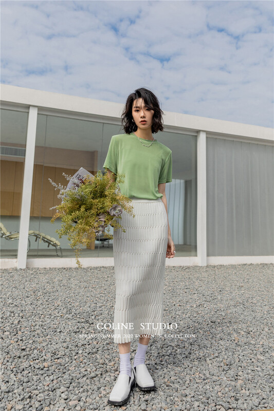 New year in early spring! [Coline] Korean version crimped Hip Wrap long skirt c20061# hyy