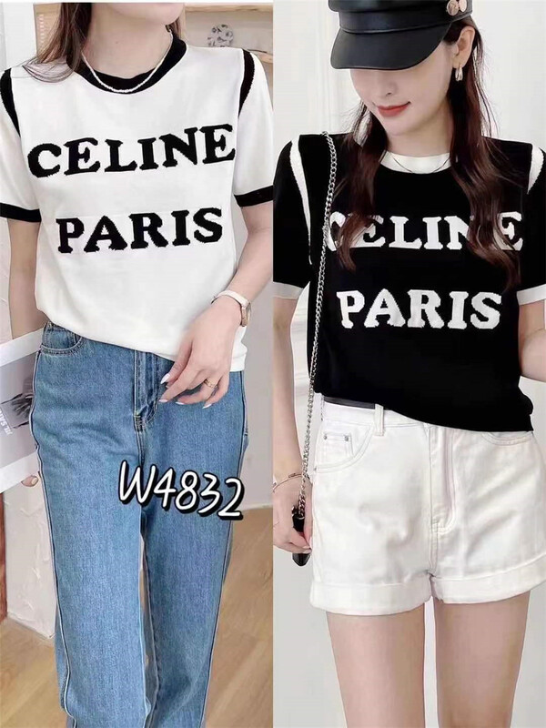 New in early summer! [Xiangli] letter short sleeve Pullover Sweater 4832# PCZ