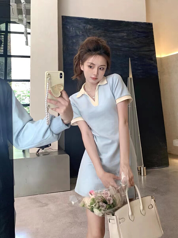 [are studio] color blocking casual Korean dress 81128# zxx