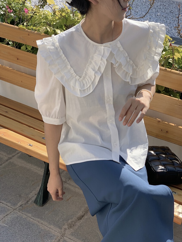 New in early summer! [meet + studio] fashion loose commuter shirt 59502# LSL
