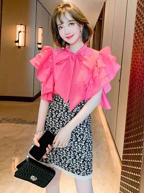 New in early summer! [Linna] gentle style ruffled blouse 82770# zxx