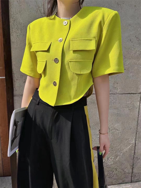 goods in stock! New year in early spring! [Mg maigou] Korean style round neck clean color short coat 786# PCZ