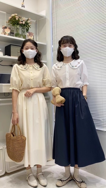 [c.hfeiyang] simple temperament, versatile elastic waist skirt 2363# HBx