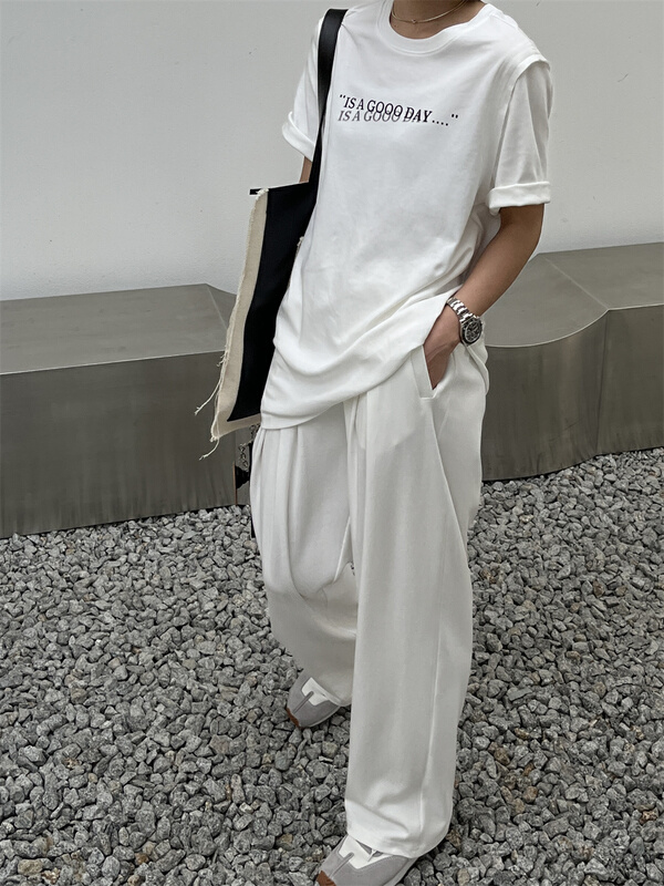 [WP / Yinuo] simple and versatile loose pattern short sleeve T-shirt d703# CSX