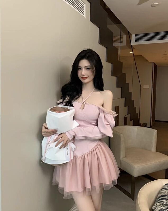 [Linda] high waist sweet mesh stitched skirt 81079# zxx