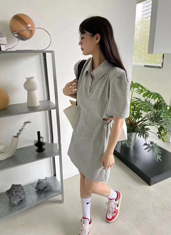 New in early summer! [FF. Studio] Korean bubble sleeve hollowed out fashion dress 2861# ozq