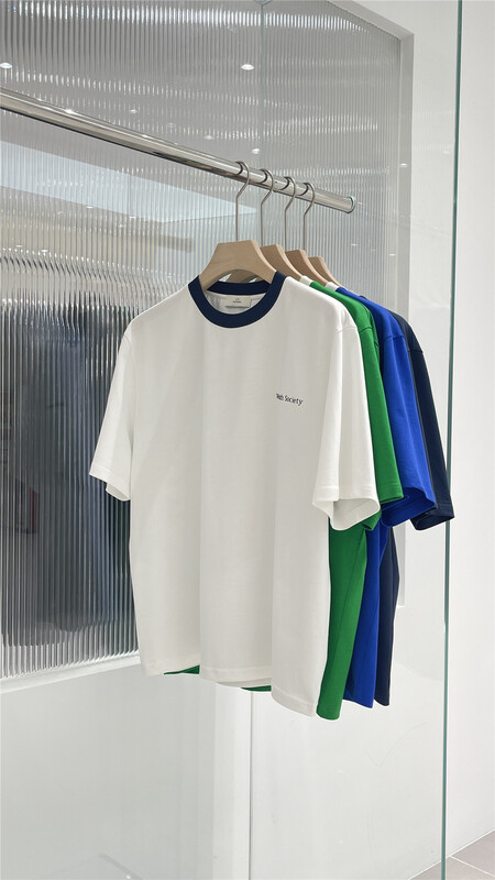 [x.t] round neck loose color matching short sleeve T-shirt t1500# ZZL