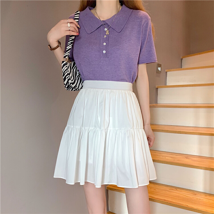 [ange run] tight, high waist, thin and small, A-shaped fluffy skirt 3038# zjy
