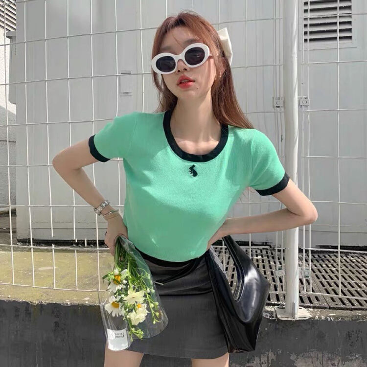 [blue show] Korean round neck rabbit embroidery sweater 6049# LSW