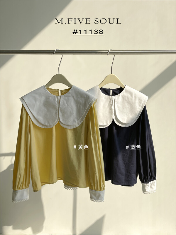 New year in early spring! [m.five soul] Korean doll collar color matching shirt 11138# lwy