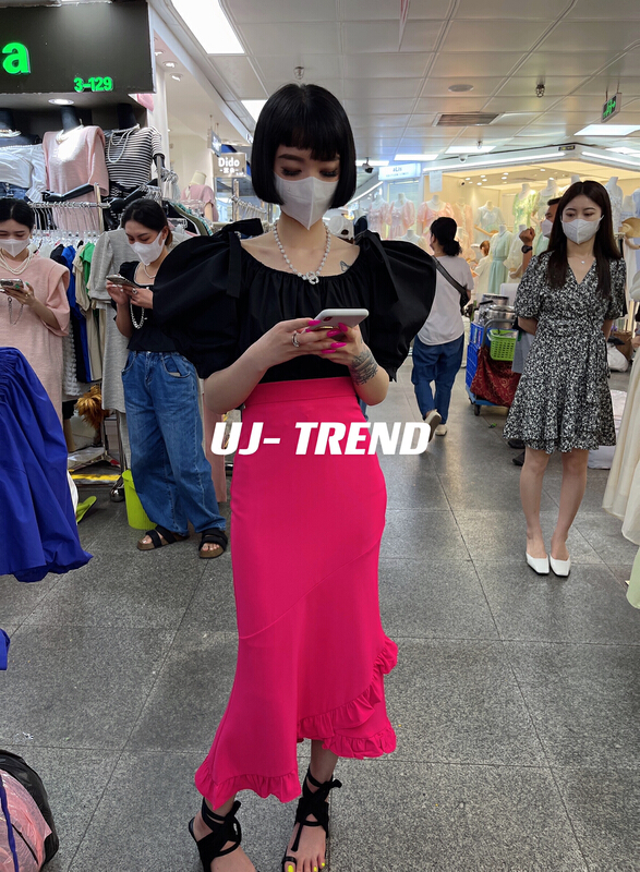 [ujtrend] fashionable solid color simple skirt 113# WTT