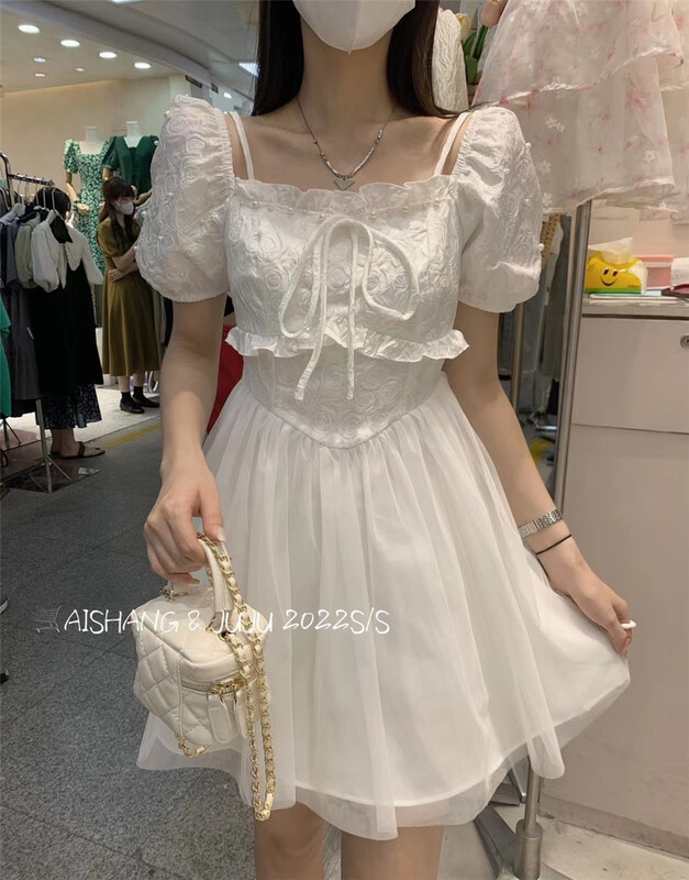 [AI Shang] little women's high waist dress 33175# hjy