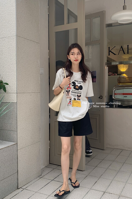 New in early summer! [miss miss miss home] Mickey print short sleeve T-shirt y8821# ZSY