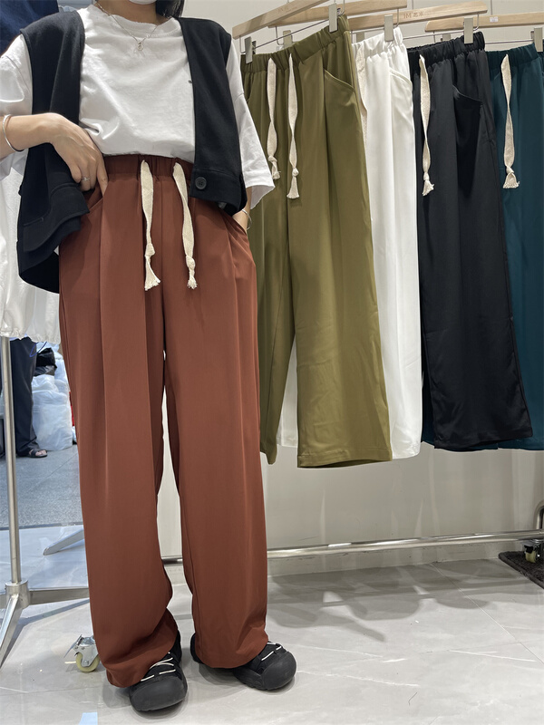 [original by hnhl] Korean drawstring comfortable casual pants 56865# L