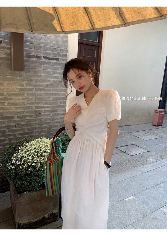 [Kiki studio] retro slim waist dress 5832# hjy