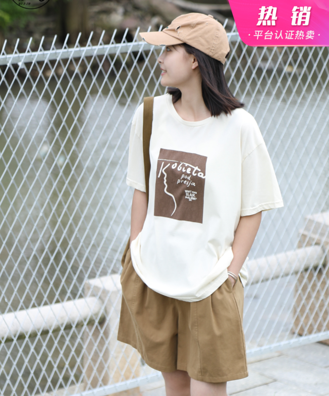 [original of three plain clothes] cotton short sleeve T-shirt 22676