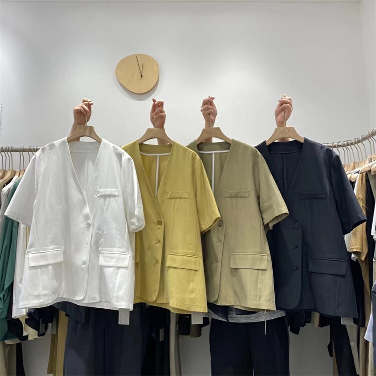 New in early summer! [self] Korean version simple and versatile short sleeved suit 7088# LSL