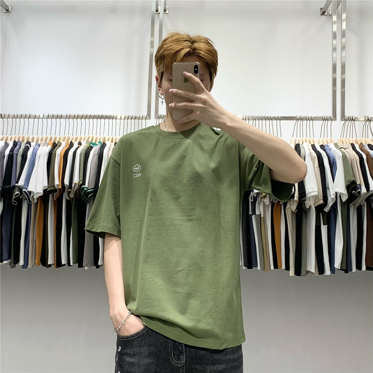 New in early summer! [wild club] round neck loose print short sleeve T-shirt c30010# ZZL