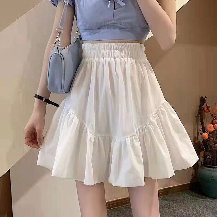 New in early summer! [S.J] irregular high waist A-line skirt 2229# LSW
