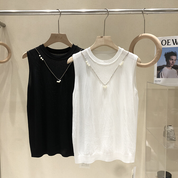 New year in early spring! [S.J] V-neck nail bead bottomed vest 6739# LSW