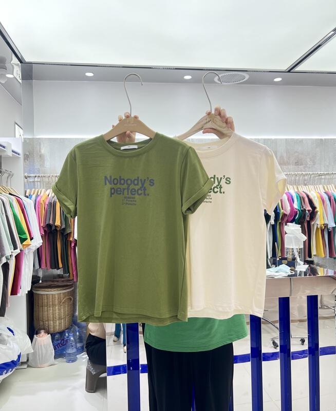 [1986] round neck lettered fashion short sleeve T-shirt c371# LSL