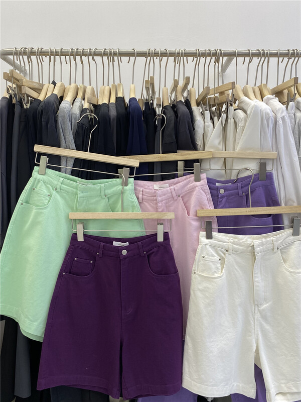 New in early summer! [sanbara] minimalist and versatile skinny denim shorts l9336# LSW